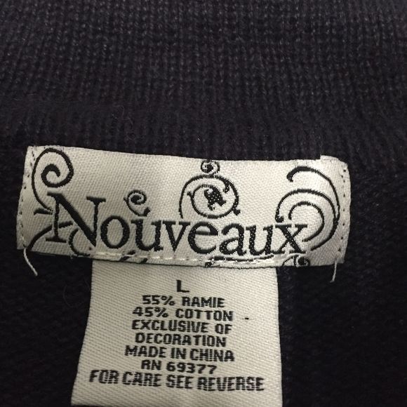 Nouveaux Christmas Sweater L Black EUC - Picture 5 of 7